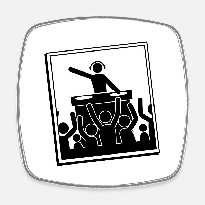 dj party - Viereckiger Kühlschrankmagnet - Weiß