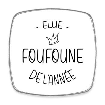 Foufoune - Magnet carré - blanc - Devant