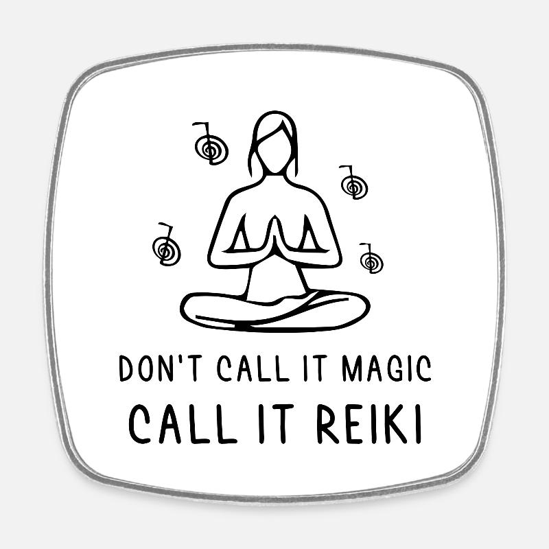 Reiki - Square fridge magnet - white