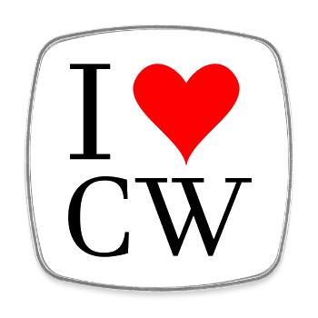 Ich liebe cw Amateurfunk - Viereckiger Kühlschrankmagnet - Weiß - Vorne