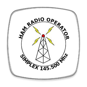 opérateur radio amateur simplex 145 500 mhz - Magnet carré - blanc - Devant