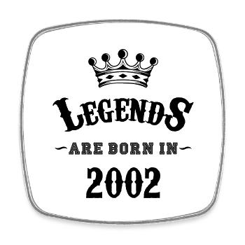 Legends are Born in 2002 - Square fridge magnet - white - Front