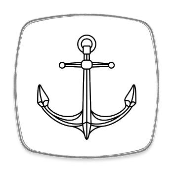 Logo Anker Design - Viereckiger Kühlschrankmagnet - Weiß - Vorne