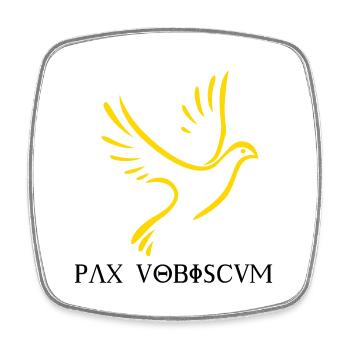 Pax vobiscum - Friede sei mit euch! - Viereckiger Kühlschrankmagnet - Weiß - Vorne