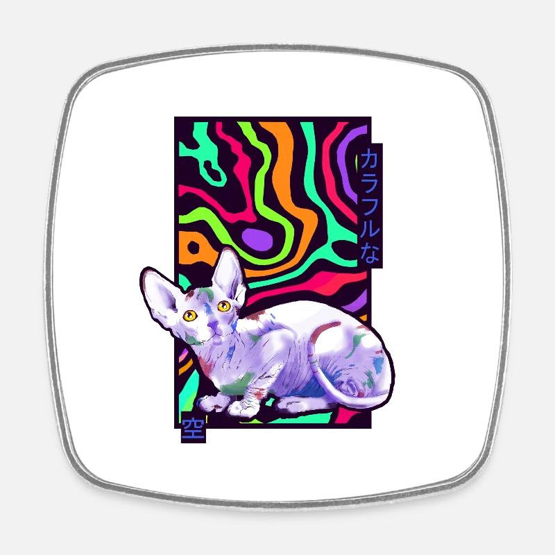 Sphynx Couleurs Chat - Magnet carré - blanc