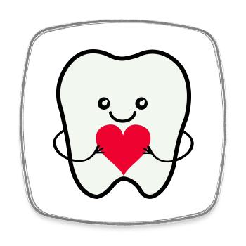 Zahn Smile Love - Viereckiger Kühlschrankmagnet - Weiß - Vorne