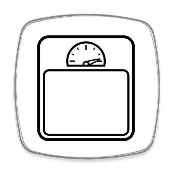 Fat Weight Scale - Square fridge magnet - white - Front