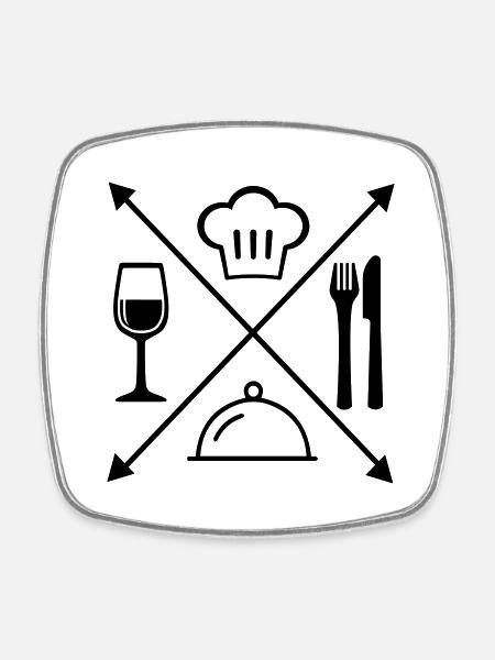 Restaurant - Magnet carré - blanc