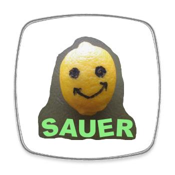 TOMZOFF Sauer - Viereckiger Kühlschrankmagnet - Weiß - Vorne
