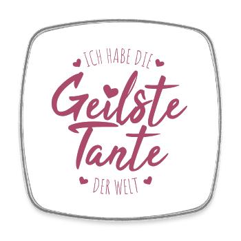 Geilste Tante der Welt Spruch süßes Geschenk - Viereckiger Kühlschrankmagnet - Weiß - Vorne