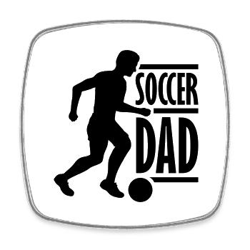 Cool Soccer Dad Logo - Square fridge magnet - white - Front