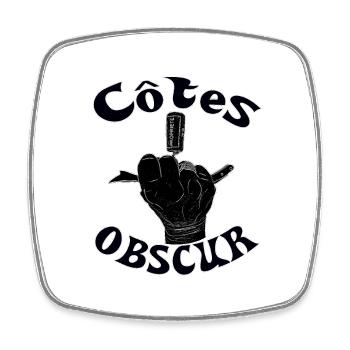 côtes obscure d'une femme vigneron - Magnet carré - blanc - Devant