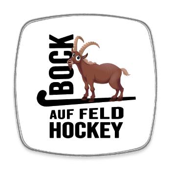 feldhockey hockey fieldhockey "bock auf hockey" - Viereckiger Kühlschrankmagnet - Weiß - Vorne