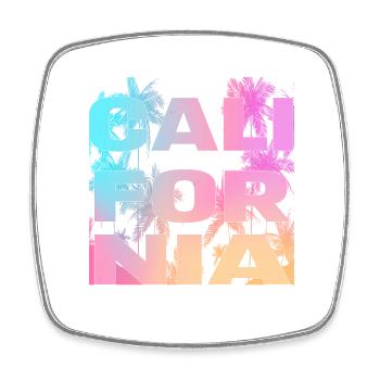 California Colorfull Palmen Shirt - Viereckiger Kühlschrankmagnet - Weiß - Vorne