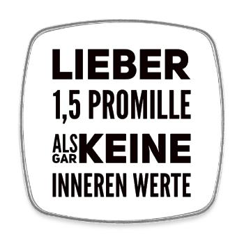Lieber 1.5 Promille Lustiger Sauf Spruch - Viereckiger Kühlschrankmagnet - Weiß - Vorne