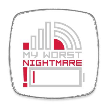 My worst nightmare Logos - Square fridge magnet - white - Front