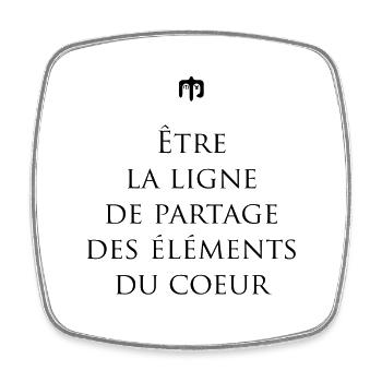 partage - Magnet carré - blanc - Devant