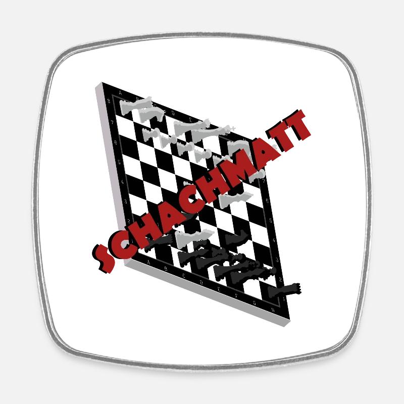 Checkmate set - Square fridge magnet - white
