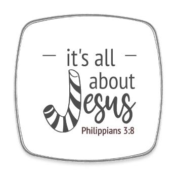Christliches Design für Weihnachten Alles über Jesus - Viereckiger Kühlschrankmagnet - Weiß - Vorne