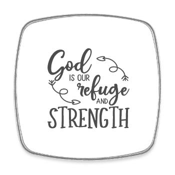 Christian Design God is our Refuge and Strength - Square fridge magnet - white - Front