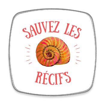 SAUVEZ LES RÉCIFS - Magnet carré - blanc - Devant