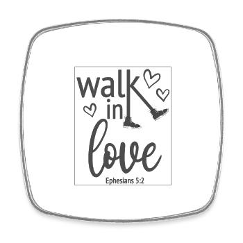 Christian Design Walk in Love Epheser 5 Vers 2 - Viereckiger Kühlschrankmagnet - Weiß - Vorne
