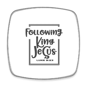 Christliches Design nach König Jesus Lukas 9:23 - Viereckiger Kühlschrankmagnet - Weiß - Vorne