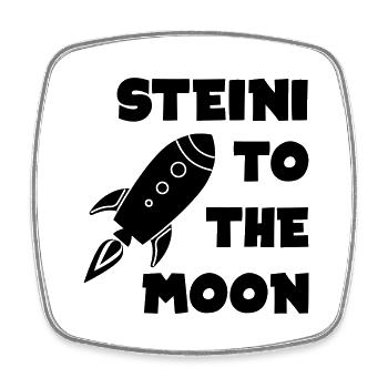 Steinhoff to the Moon - Viereckiger Kühlschrankmagnet - Weiß - Vorne