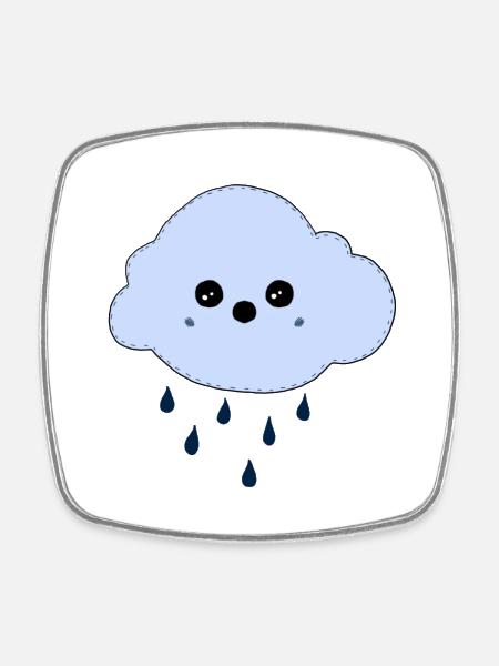 Wolke - Viereckiger Kühlschrankmagnet - Weiß