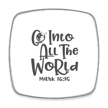Christliches Design Geh in alle Welt Markus 16:15 - Viereckiger Kühlschrankmagnet - Weiß - Vorne