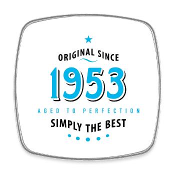 Original seit 1953 Geburtstag simply the best Star - Viereckiger Kühlschrankmagnet - Weiß - Vorne