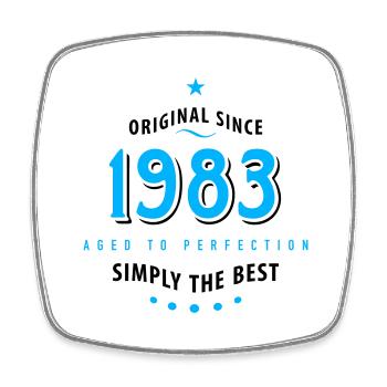 Original depuis 1983 anniversaire tout simplement la meilleure star - Magnet carré - blanc - Devant