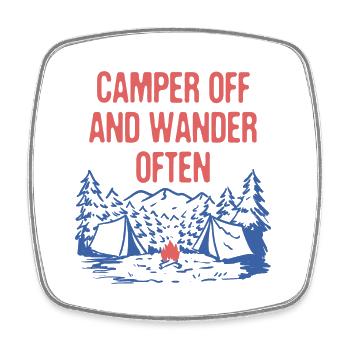 Camper Off and Wander Often Camping Traveler Camp - Viereckiger Kühlschrankmagnet - Weiß - Vorne