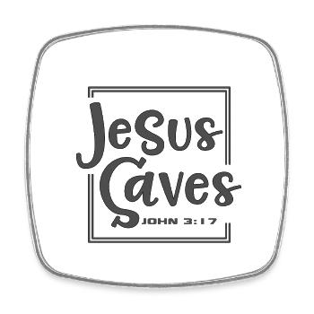 Christian Design Jesus rettet Johannes 3 Vers 17 - Viereckiger Kühlschrankmagnet - Weiß - Vorne