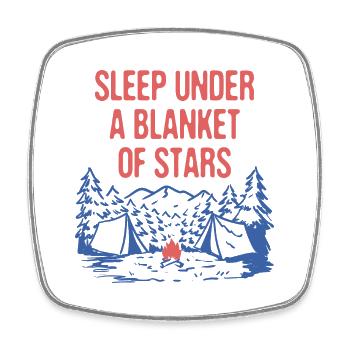 Sleep Under a Blanket of Stars Camping Couples - Square fridge magnet - white - Front