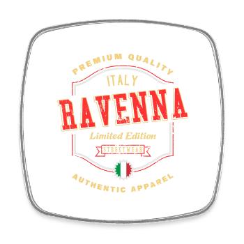 Ravenna Italy City Font Vintage Retro - Square fridge magnet - white - Front