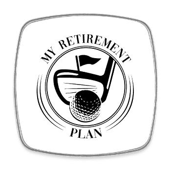 My Retirement Plan Golf Player Golfing Golf Course - Viereckiger Kühlschrankmagnet - Weiß - Vorne