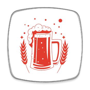 Beer - Beer Mug - Party - Beer Tent - Folk Festival - Square fridge magnet - white - Front