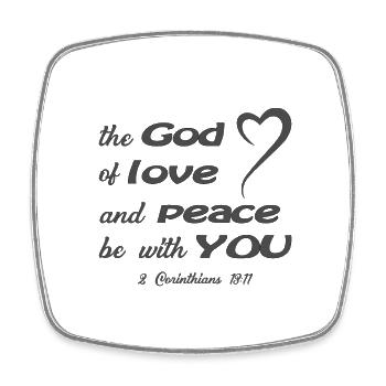 Christian Design The God of Love and Peace be - Square fridge magnet - white - Front