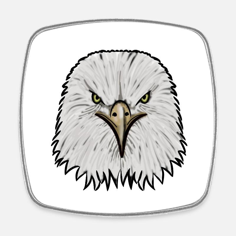Aigle - Magnet carré - blanc