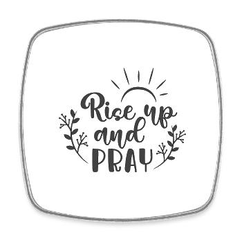 Christian Design Rise Up and Pray - Square fridge magnet - white - Front