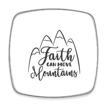 Christian Design Faith Can Move Mountains - Square fridge magnet - white - Front