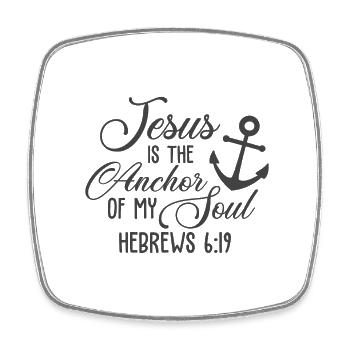 Christian Design Jesus is the Anchor of my Soul - Square fridge magnet - white - Front
