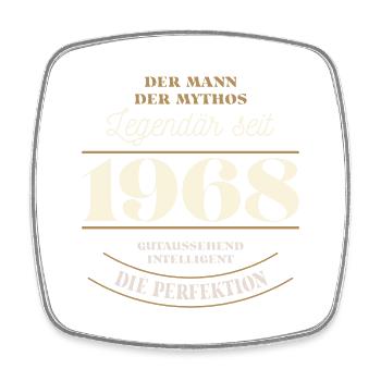 Der Mann der Mythos Legendär seit Jahrgang 1968 - Viereckiger Kühlschrankmagnet - Weiß - Vorne