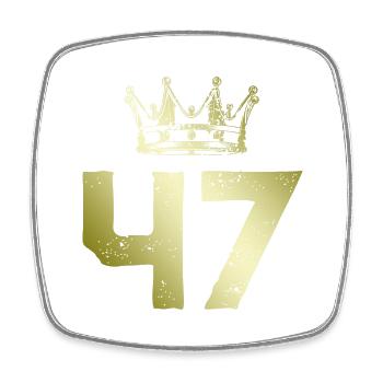 47 Couronne numérique - Magnet carré - blanc - Devant
