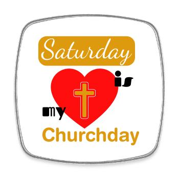 staurday churchday - Viereckiger Kühlschrankmagnet - Weiß - Vorne