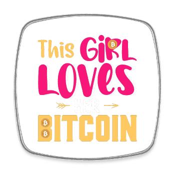 This girl love her Bitcoin - Magnet carré - blanc - Devant