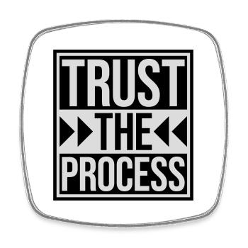 trust the process Zitat - Viereckiger Kühlschrankmagnet - Weiß - Vorne