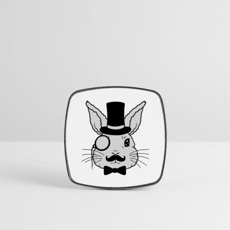 Sir Rabbit Monocle Cylinder Square fridge magnet