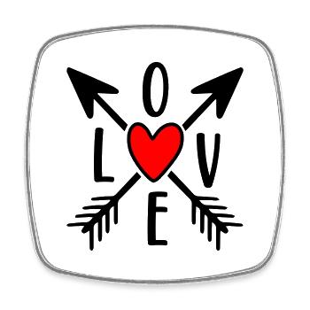 Love - Square fridge magnet - white - Front